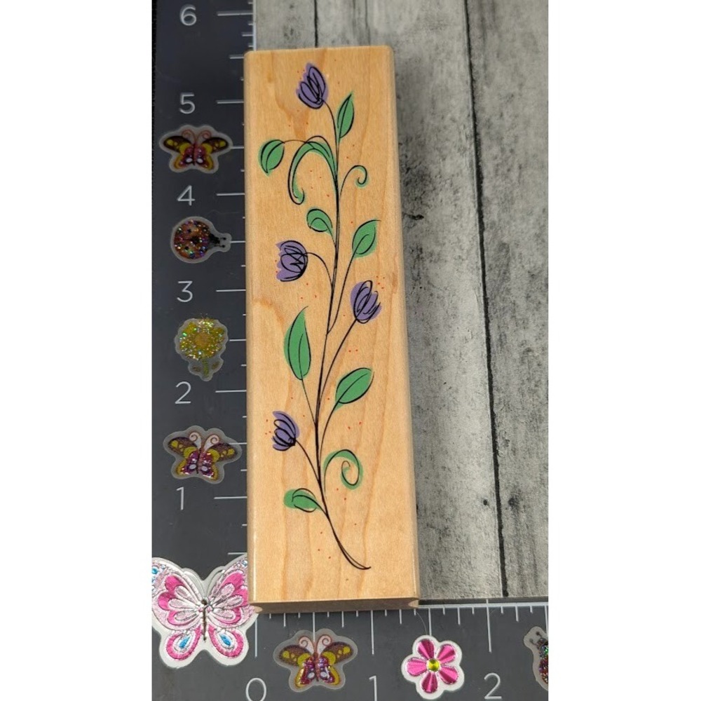 Hero Arts Climbing Vine Flowers H2948 Rubber Stamp Wood #L81